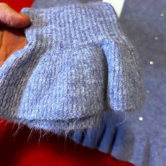 Zara lavender knit sweater with rhinestones and a touch of wool NWT - Picture 5 of 9